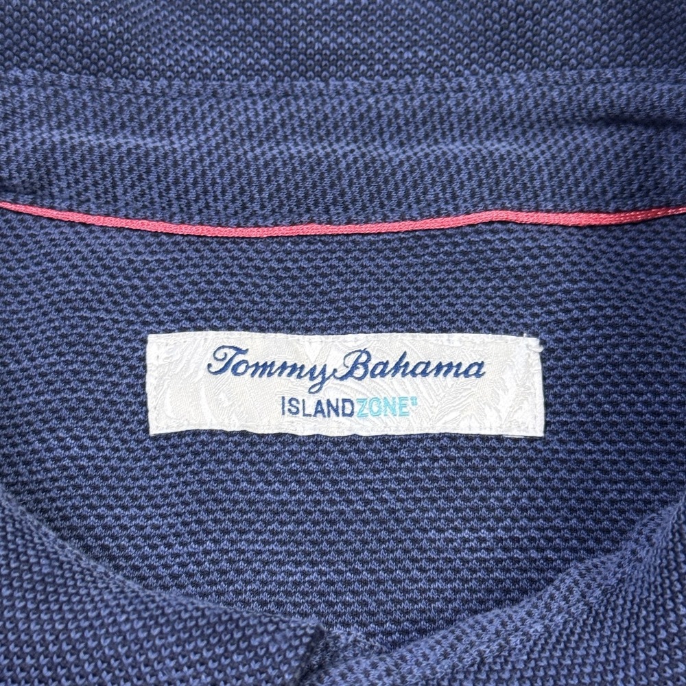 Tommy Bahama Polo Shirt Mens XL Blue Short Sleeve Modal Polyester Performance - Picture 2 of 11